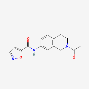 molecular formula C15H15N3O3 B2495313 N-(2-acetyl-1,2,3,4-tetrahydroisoquinolin-7-yl)isoxazole-5-carboxamide CAS No. 1208875-11-9