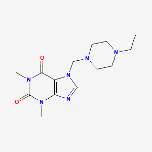 molecular formula C14H22N6O2 B2495320 7-((4-ethylpiperazin-1-yl)methyl)-1,3-dimethyl-1H-purine-2,6(3H,7H)-dione CAS No. 573973-24-7