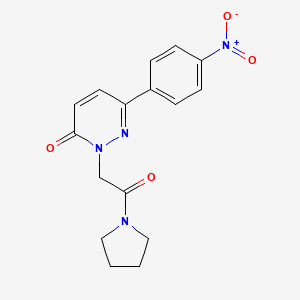 molecular formula C16H16N4O4 B2495326 6-(4-硝基苯基)-2-(2-氧代-2-吡咯烷-1-基乙基)吡啶并[2,3-d]嘧啶-3-酮 CAS No. 899753-35-6