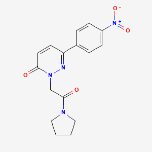 molecular formula C16H16N4O4 B2495326 6-(4-nitrophenyl)-2-[2-oxo-2-(pyrrolidin-1-yl)ethyl]-2,3-dihydropyridazin-3-one CAS No. 899753-35-6