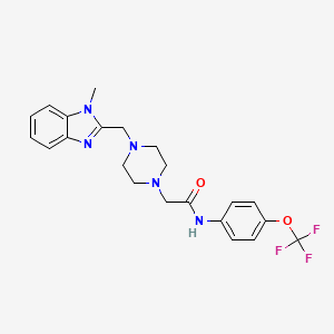 molecular formula C22H24F3N5O2 B2495328 2-(4-((1-甲基-1H-苯并[d]咪唑-2-基)甲基)哌嗪-1-基)-N-(4-(三氟甲氧基)苯基)乙酰胺 CAS No. 1171052-52-0