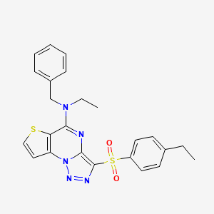 molecular formula C24H23N5O2S2 B2495331 N-苄基-N-乙基-10-(4-乙基苯基磺酰)-5-硫代-1,8,11,12-四氮杂三环[7.3.0.0^{2,6}]十二烯-7-胺 CAS No. 1246179-52-1