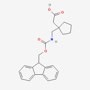 molecular formula C23H25NO4 B2495344 2-[1-[(9H-芴-9-基甲氧羰基氨基)甲基]环戊基]乙酸 CAS No. 2095411-04-2