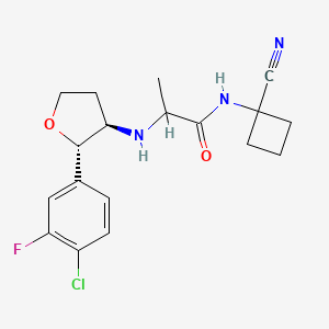B2495346 2-[[(2S,3R)-2-(4-Chloro-3-fluorophenyl)oxolan-3-yl]amino]-N-(1-cyanocyclobutyl)propanamide CAS No. 2361632-81-5