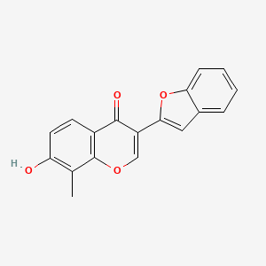 molecular formula C18H12O4 B2495359 3-(1-苯并呋喃-2-基)-7-羟基-8-甲基香豆素-4-酮 CAS No. 313526-02-2
