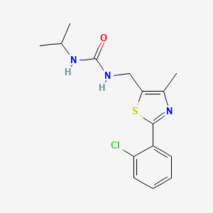 molecular formula C15H18ClN3OS B2495361 1-((2-(2-Chlorophenyl)-4-methylthiazol-5-yl)methyl)-3-isopropylurea CAS No. 1421454-07-0