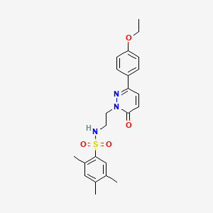 molecular formula C23H27N3O4S B2495367 N-(2-(3-(4-ethoxyphenyl)-6-oxopyridazin-1(6H)-yl)ethyl)-2,4,5-trimethylbenzenesulfonamide CAS No. 921833-12-7