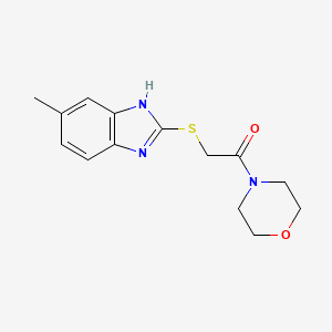 molecular formula C14H17N3O2S B2495372 2-[(6-methyl-1H-benzimidazol-2-yl)sulfanyl]-1-morpholin-4-ylethanone CAS No. 401595-20-8