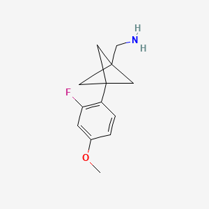 molecular formula C13H16FNO B2495373 [3-(2-Fluoro-4-methoxyphenyl)-1-bicyclo[1.1.1]pentanyl]methanamine CAS No. 2287282-75-9
