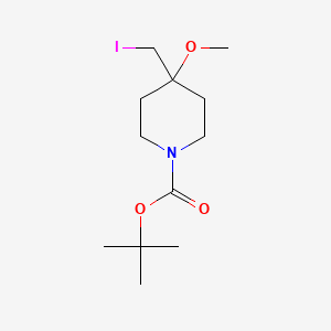 molecular formula C12H22INO3 B2495374 tert-Butyl 4-(iodomethyl)-4-methoxypiperidine-1-carboxylate CAS No. 257634-43-8