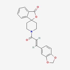 molecular formula C22H19NO5 B2495378 (E)-1'-(3-(苯并[d][1,3]二氧杂环-5-基)丙烯酰基)-3H-螺[异苯并呋喃-1,4'-哌啶]-3-酮 CAS No. 1798395-80-8