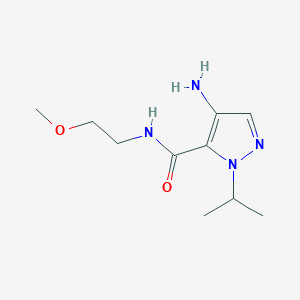 molecular formula C10H18N4O2 B2495384 4-Amino-1-isopropyl-N-(2-methoxyethyl)-1H-pyrazole-5-carboxamide CAS No. 2101196-55-6