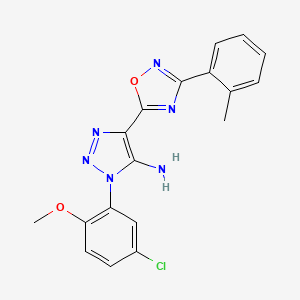 molecular formula C18H15ClN6O2 B2495385 1-(5-氯-2-甲氧基苯基)-4-(3-(邻甲苯基)-1,2,4-噁二唑-5-基)-1H-1,2,3-三唑-5-胺 CAS No. 892744-90-0