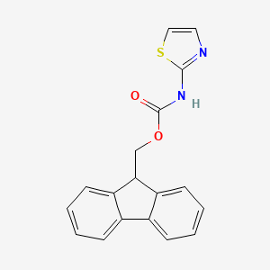 molecular formula C18H14N2O2S B2495392 9H-Fluoren-9-ylmethyl 1,3-thiazol-2-ylcarbamate CAS No. 412948-07-3