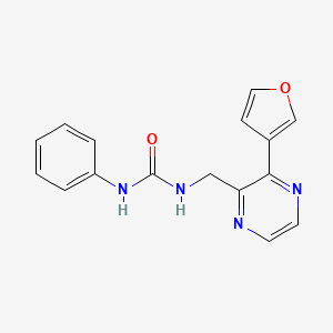molecular formula C16H14N4O2 B2495394 1-((3-(Furan-3-yl)pyrazin-2-yl)methyl)-3-phenylurea CAS No. 2034237-28-8