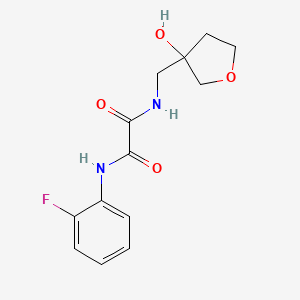 molecular formula C13H15FN2O4 B2495395 N1-(2-fluorophenyl)-N2-((3-hydroxytetrahydrofuran-3-yl)methyl)oxalamide CAS No. 2034304-42-0