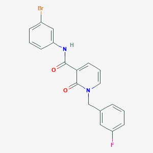 molecular formula C19H14BrFN2O2 B2495396 N-(3-bromophenyl)-1-(3-fluorobenzyl)-2-oxo-1,2-dihydropyridine-3-carboxamide CAS No. 932962-84-0