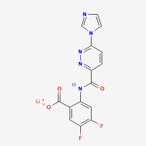 molecular formula C15H8F2LiN5O3 B2495404 SR-717 lithium CAS No. 2375421-09-1