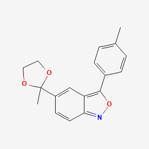 molecular formula C18H17NO3 B2495412 5-(2-甲基-1,3-二氧杂环丁烷-2-基)-3-(4-甲基苯基)-2,1-苯并异噁唑 CAS No. 439094-60-7