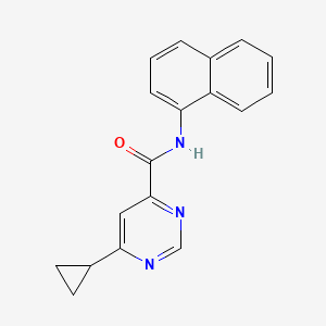 molecular formula C18H15N3O B2495415 6-Cyclopropyl-N-naphthalen-1-ylpyrimidine-4-carboxamide CAS No. 2415469-30-4