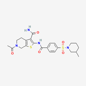 6-Acetyl-2-(4-((3-methylpiperidin-1-yl)sulfonyl)benzamido)-4,5,6,7-tetrahydrothieno[2,3-c]pyridine-3-carboxamide