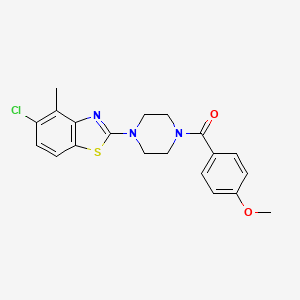 molecular formula C20H20ClN3O2S B2495427 (4-(5-氯-4-甲基苯并[d]噻唑-2-基)哌嗪-1-基)(4-甲氧基苯基)甲酮 CAS No. 886917-91-5