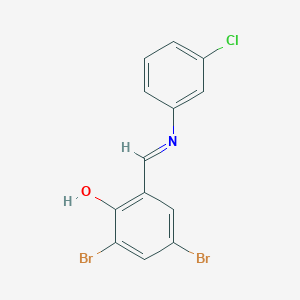 molecular formula C13H8Br2ClNO B2495431 (E)-2,4-二溴-6-(((3-氯苯基)亚甲基)酚) CAS No. 325471-67-8