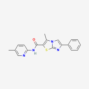 molecular formula C19H16N4OS B2495433 3-methyl-N-(5-methylpyridin-2-yl)-6-phenylimidazo[2,1-b]thiazole-2-carboxamide CAS No. 919018-79-4