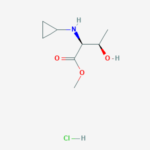 molecular formula C8H16ClNO3 B2495439 methyl (2S,3R)-2-(cyclopropylamino)-3-hydroxybutanoate hydrochloride CAS No. 1955473-67-2