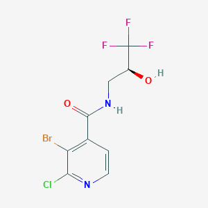 molecular formula C9H7BrClF3N2O2 B2495452 3-Bromo-2-chloro-N-[(2S)-3,3,3-trifluoro-2-hydroxypropyl]pyridine-4-carboxamide CAS No. 2248536-32-3