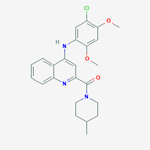 molecular formula C24H26ClN3O3 B2495460 (4-((5-Chloro-2,4-dimethoxyphenyl)amino)quinolin-2-yl)(4-methylpiperidin-1-yl)methanone CAS No. 1251710-43-6
