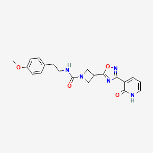 molecular formula C20H21N5O4 B2495467 N-(4-甲氧基苯乙基)-3-(3-(2-氧代-1,2-二氢吡啶-3-基)-1,2,4-噁二唑-5-基)氮杂环丁烷-1-甲酸酯 CAS No. 1396855-30-3