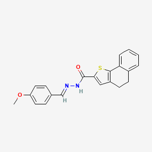 molecular formula C21H18N2O2S B2495499 N'-[(1E)-(4-methoxyphenyl)methylidene]-4H,5H-naphtho[1,2-b]thiophene-2-carbohydrazide CAS No. 278782-23-3