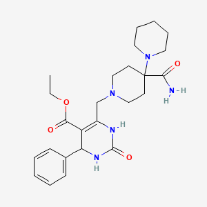 molecular formula C25H35N5O4 B2495500 乙酸乙酯 6-({4'-羰胺基-[1,4'-联哌啶]-1'-基}甲基)-2-氧代-4-苯基-1,2,3,4-四氢嘧啶-5-甲酸酯 CAS No. 1252826-27-9