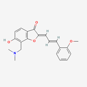 molecular formula C21H21NO4 B2495505 (Z)-7-((dimethylamino)methyl)-6-hydroxy-2-((E)-3-(2-methoxyphenyl)allylidene)benzofuran-3(2H)-one CAS No. 896076-89-4
