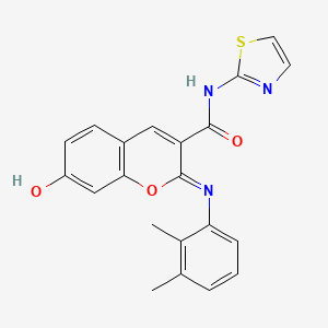 molecular formula C21H17N3O3S B2495507 (2Z)-2-[(2,3-dimethylphenyl)imino]-7-hydroxy-N-(1,3-thiazol-2-yl)-2H-chromene-3-carboxamide CAS No. 478481-94-6