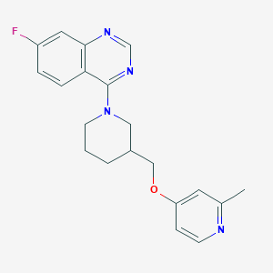 molecular formula C20H21FN4O B2495512 7-Fluoro-4-[3-[(2-methylpyridin-4-yl)oxymethyl]piperidin-1-yl]quinazoline CAS No. 2380078-03-3