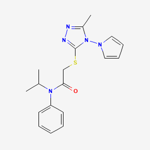 molecular formula C18H21N5OS B2495524 2-{[5-甲基-4-(1H-吡咯-1-基)-4H-1,2,4-三唑-3-基]硫代基}-N-苯基-N-(异丙基)乙酰胺 CAS No. 877815-91-3