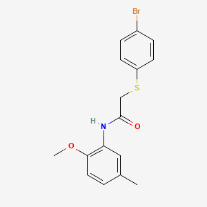 B2495528 2-[(4-bromophenyl)sulfanyl]-N-(2-methoxy-5-methylphenyl)acetamide CAS No. 663205-73-0