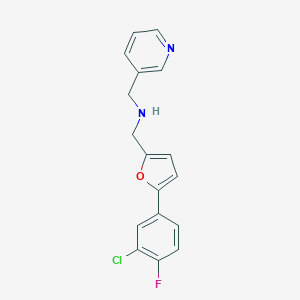 molecular formula C17H14ClFN2O B249553 1-[5-(3-chloro-4-fluorophenyl)furan-2-yl]-N-(pyridin-3-ylmethyl)methanamine 