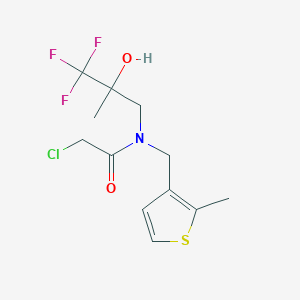 B2495534 2-Chloro-N-[(2-methylthiophen-3-yl)methyl]-N-(3,3,3-trifluoro-2-hydroxy-2-methylpropyl)acetamide CAS No. 2411301-57-8