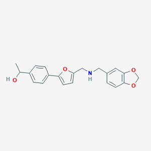molecular formula C21H21NO4 B249554 1-[4-(5-{[(1,3-Benzodioxol-5-ylmethyl)amino]methyl}furan-2-yl)phenyl]ethanol 