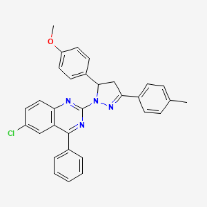 6-chloro-2-(5-(4-methoxyphenyl)-3-(p-tolyl)-4,5-dihydro-1H-pyrazol-1-yl)-4-phenylquinazoline