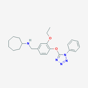 molecular formula C23H29N5O2 B249555 N-{3-ethoxy-4-[(1-phenyl-1H-tetrazol-5-yl)oxy]benzyl}cycloheptanamine 