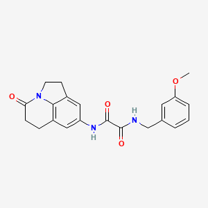 molecular formula C21H21N3O4 B2495557 N1-(3-methoxybenzyl)-N2-(4-oxo-2,4,5,6-tetrahydro-1H-pyrrolo[3,2,1-ij]quinolin-8-yl)oxalamide CAS No. 898435-61-5