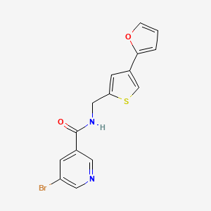 molecular formula C15H11BrN2O2S B2495558 5-Bromo-N-[[4-(furan-2-yl)thiophen-2-yl]methyl]pyridine-3-carboxamide CAS No. 2380010-21-7