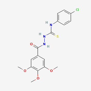 molecular formula C17H18ClN3O4S B2495559 N-(4-chlorophenyl)-2-(3,4,5-trimethoxybenzoyl)-1-hydrazinecarbothioamide CAS No. 70452-43-6