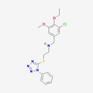 molecular formula C19H22ClN5O2S B249556 N-(3-chloro-4-ethoxy-5-methoxybenzyl)-2-[(1-phenyl-1H-tetraazol-5-yl)sulfanyl]ethanamine 