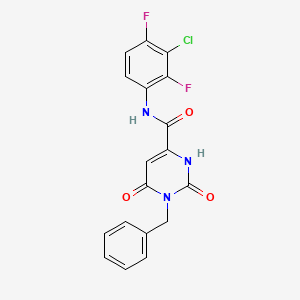 1-benzyl-N-(3-chloro-2,4-difluorophenyl)-6-hydroxy-2-oxo-1,2-dihydro-4-pyrimidinecarboxamide