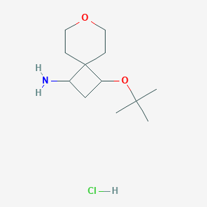 molecular formula C12H24ClNO2 B2495565 3-(Tert-butoxy)-7-oxaspiro[3.5]nonan-1-amine hydrochloride CAS No. 2138229-94-2